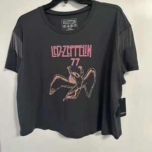 Torrid Led Zepplin Crop with Shoulder Detail